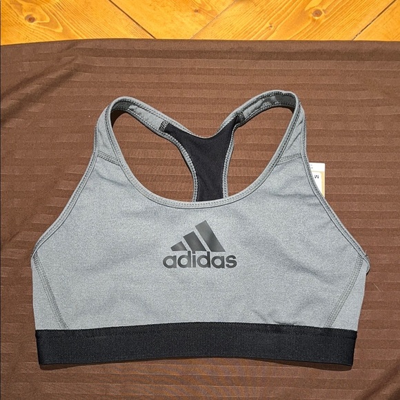 NWT Adidas Gray and Black Sports Bra Compression Fit - Picture 2 of 9